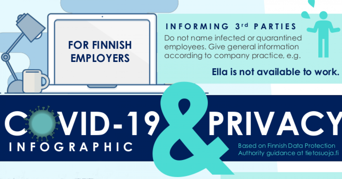 Infographic for employers COVID19 & privacy Nixu Cybersecurity.